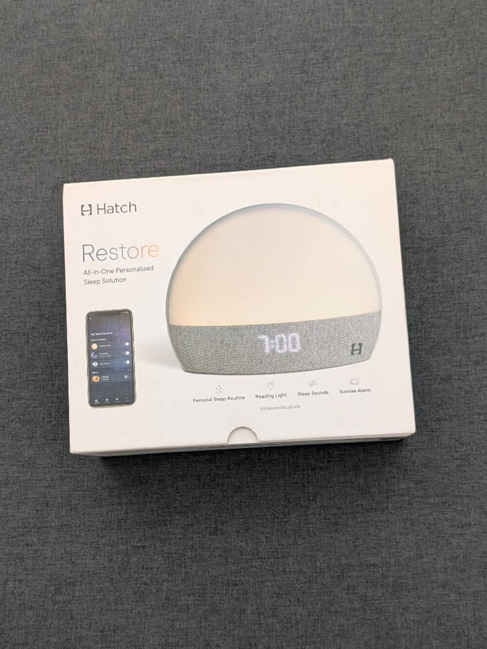 Hatch Restore Smart Sleep Assistant - Restore XRT2 gray Color RESTORE01. New